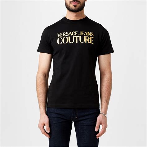 versace couture t shirt black|Versace v neck t shirt.